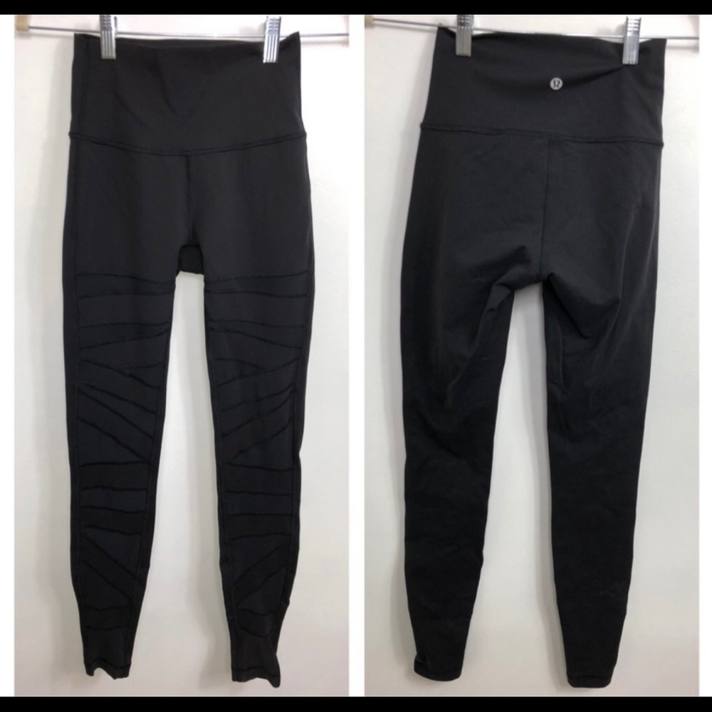 Lululemon High Times Leggings Tech Mesh size 4 Black
